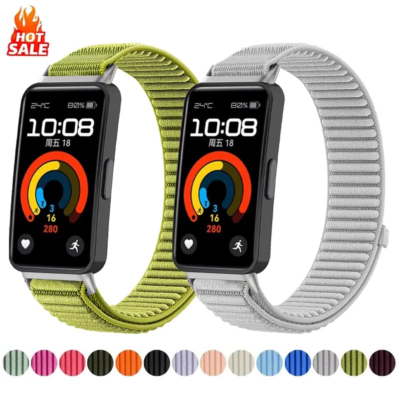 Cinturino in nylon per Huawei Band 10 9 8 Sostituzione Sport Bracciale in velcro pulseira Correa per Huawei Smart Watch Band 10 9 8