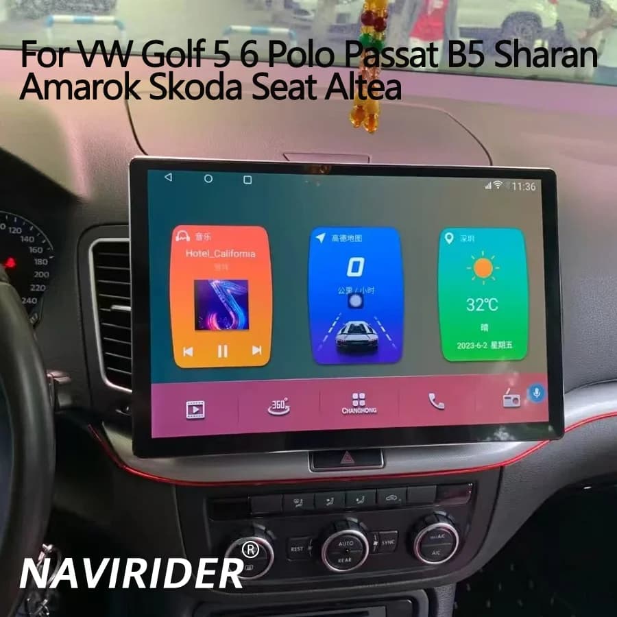 Android Auto Car Radio for VW Golf 5 6 Polo Passat B5 Sharan Amarok Skoda Seat Altea 13.3" 2K Screen Android GPS Carplay Stereo