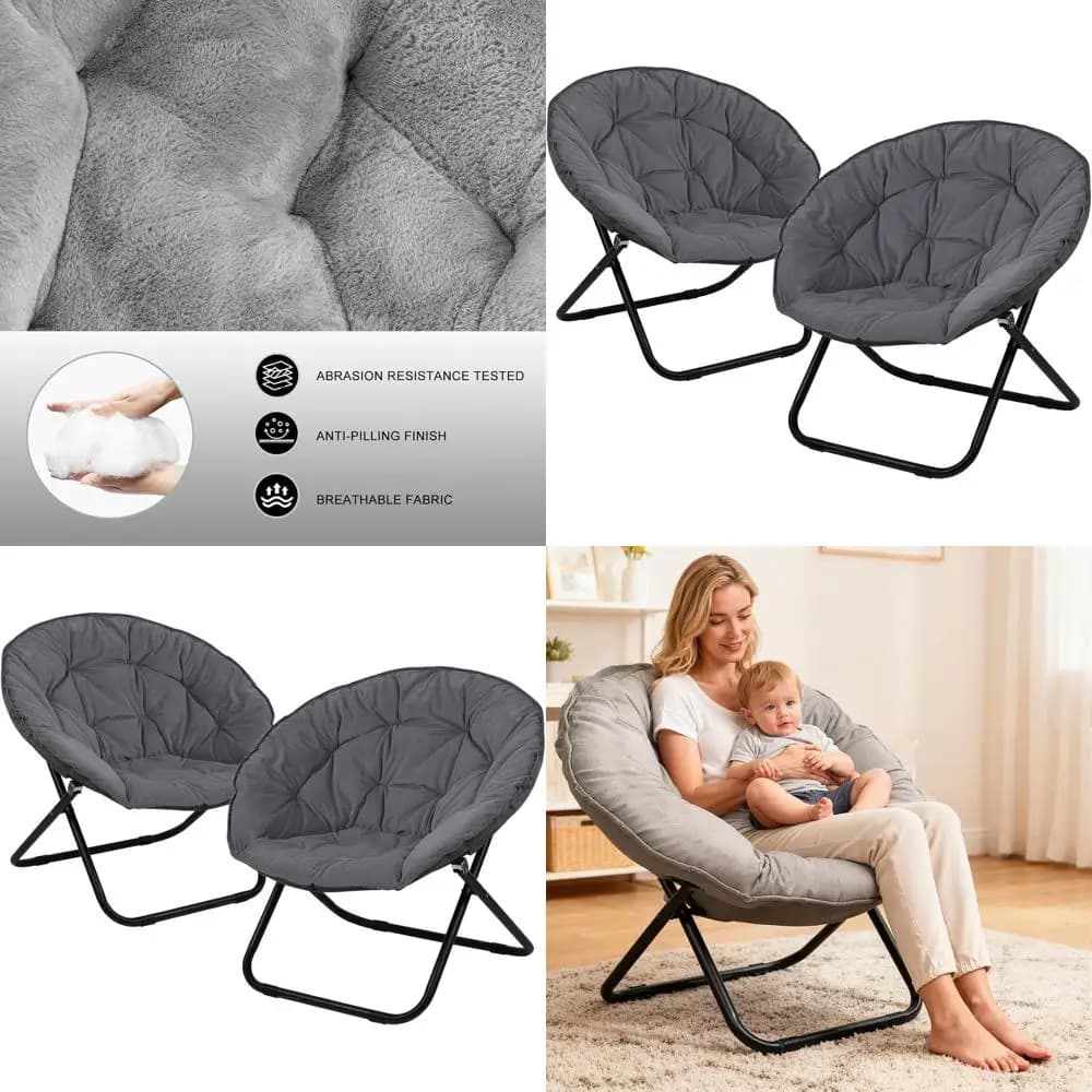 Sedia Comfort Arrotondata per Adulti e Bambini, Ideale per Camere da Letto, Dormitori e Spazi Gaming, Compatta, Imbottita, in Metallo Nero con