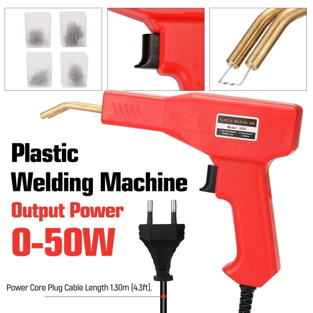Plastic Welder Kit With 4 Types Staples Machine Car Bumper Soldering Soldering Iron for Car Bumper Cracks Kayaks Plastic Repairs