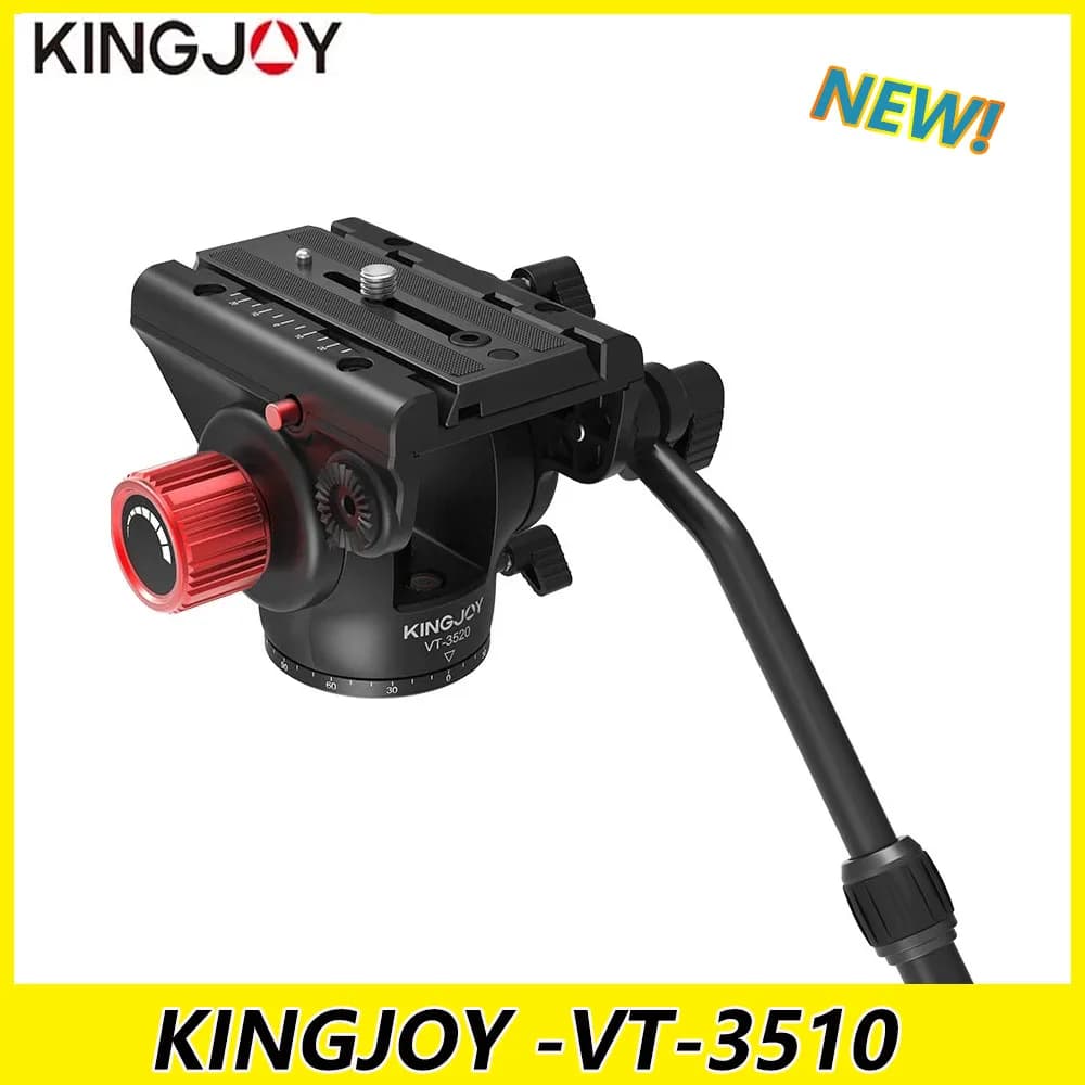 KINGJOY VT-3510 testa del treppiede panoramica testa del Video fluido idraulico per treppiede supporto per fotocamera monopiede supporto Mobile SLR DSLR