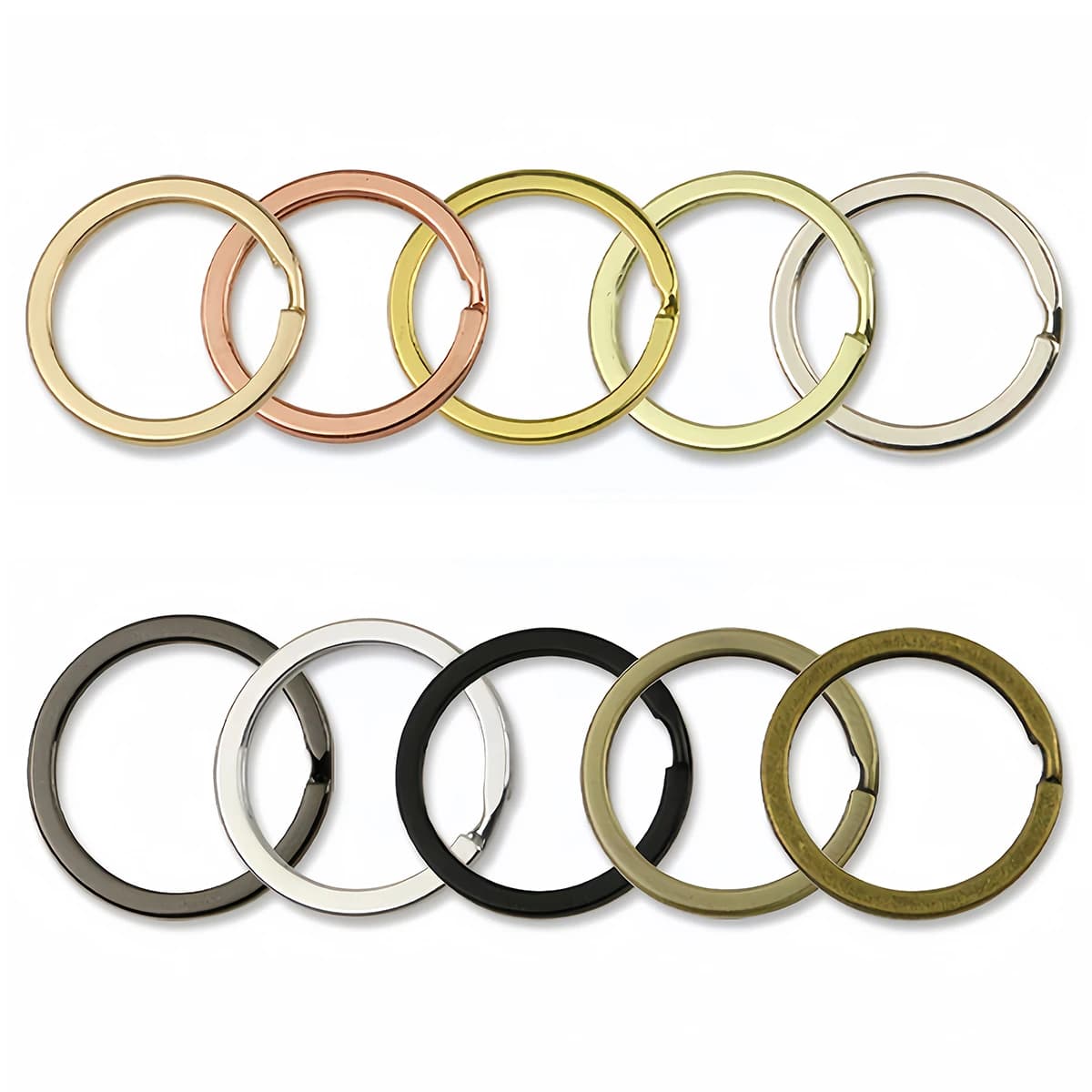 5/10 pieces metal alloy keychain 30mm round key chain flat line rings divided key rings for creation of keychain jewelry results accessory