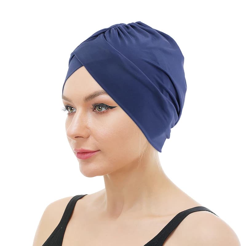 Elastic swimming headphone swimming pool hats women size free long hair ear sports headphones swimming hat Nylon accessory turban