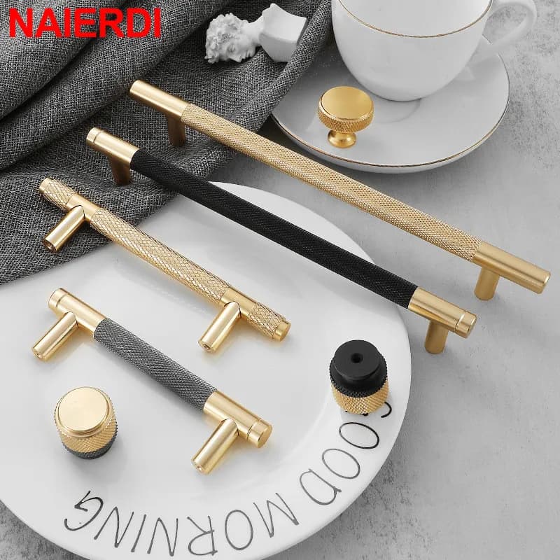 NAIERDI maniglia per mobili in oro grigio manopole per mobili da cucina in lega di alluminio 600-1000mm maniglie per ante dell'armadio maniglia per porta lunga