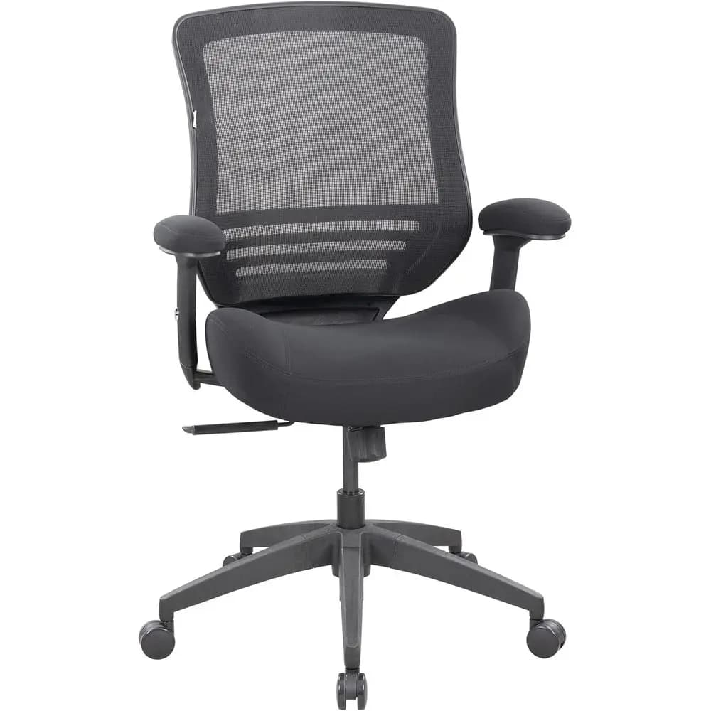 Sedia da Ufficio Ergonomica in Rete con Cuscino Spesso, Altezza Regolabile, Braccioli e Supporto Lombare per il Comfort della Schiena (Nera)