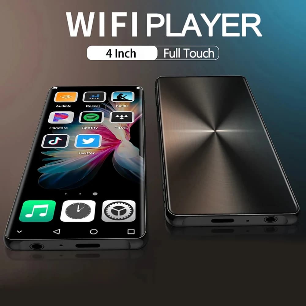 Lettore MP3 sportivo da 128 GB Lettore MP3 WIFI Touchscreen IPS da 4 pollici Bluetooth 5.0 Android 8.1 con altoparlante Suono senza perdita HiFi MP4