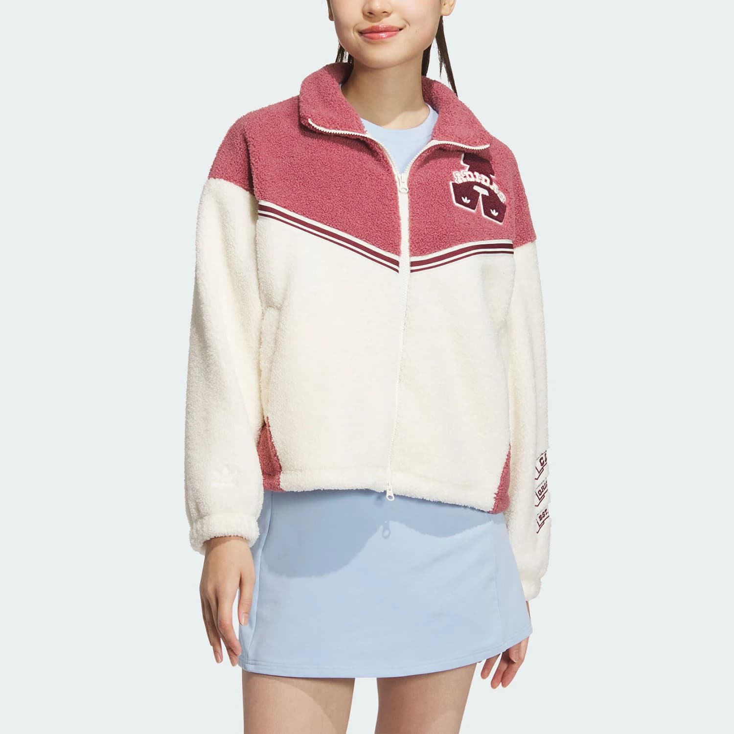 Adidas genuine Trefoil Women's Fleece Blend Fashion Jacket JD6370