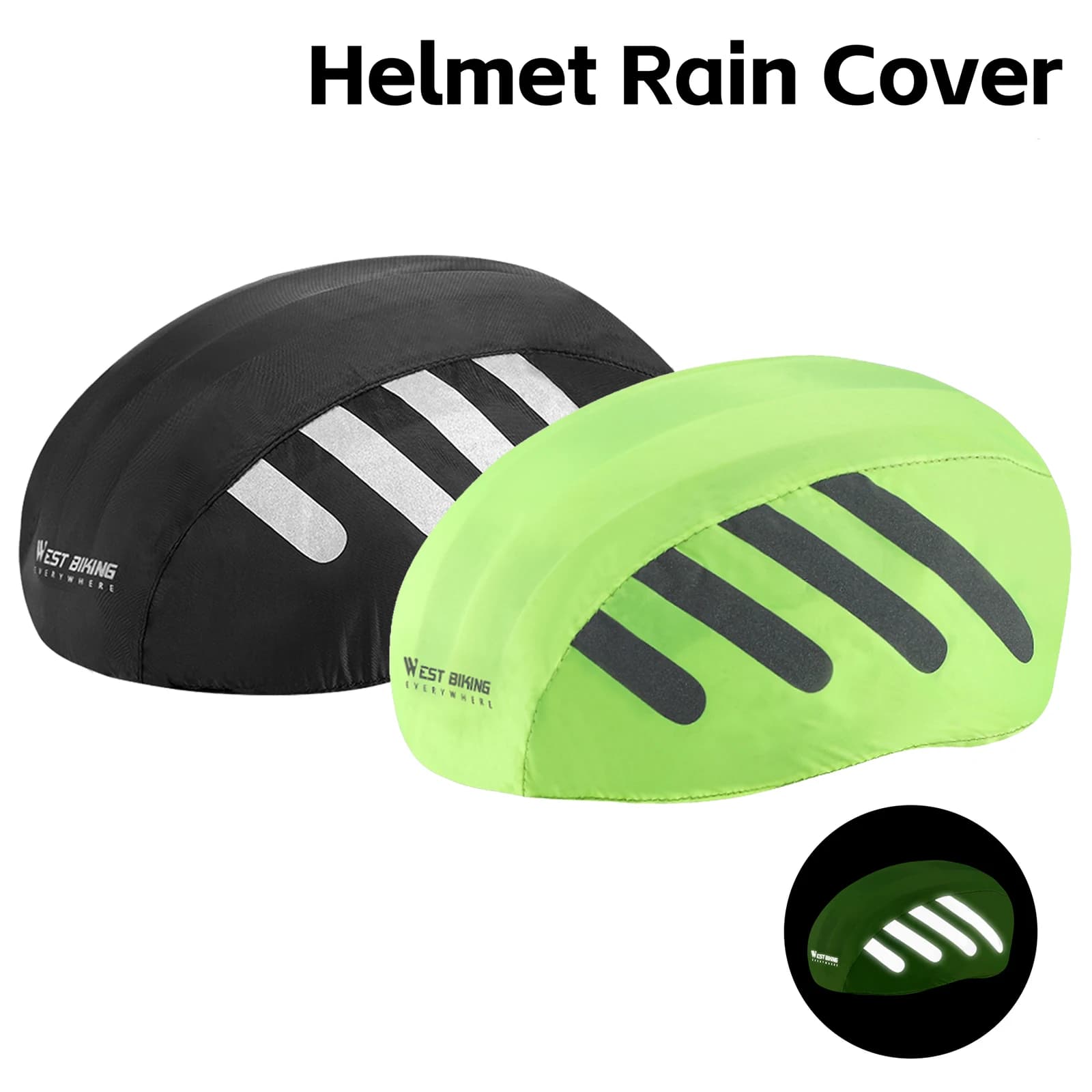 Rain cover for bicycle helmet Reflective cover for road bike helmet Waterproof dust protection cover with folding helmet