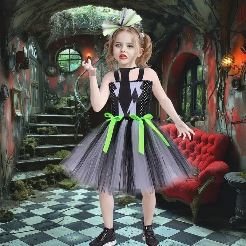 Jogerli Halloween Master of The Underworld Costume Cosplay Set da spettacolo per abito da principessa in rete per bambini
