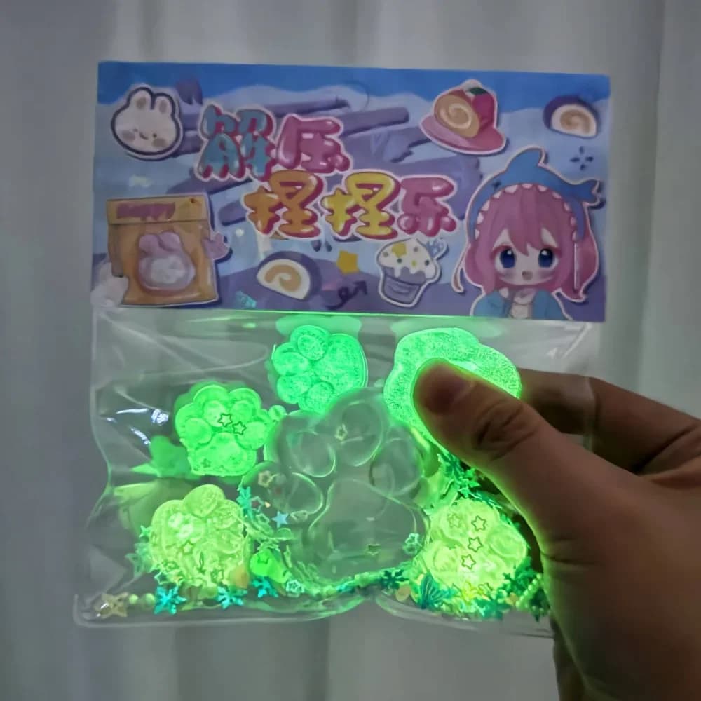 Zampa di gatto luminosa Squishy Fidget Toy Sollievo dallo stress Giocattoli relax Decompressione appiccicosa Pizzicare Artiglio di gatto Morbido spremere Giocattoli per bambini