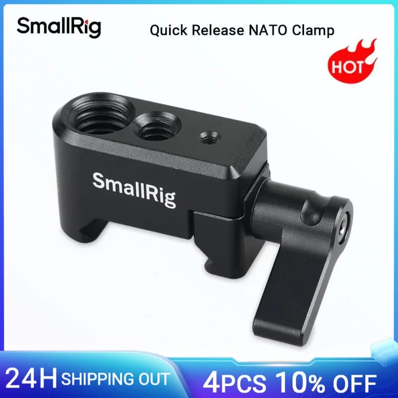 Morsetto a sgancio rapido SmallRig Nato con filettatura M2.5 da 1/4" 3/8" per supporto monitor per pattino freddo Gabbia per fotocamera con testa a sfera - 1973