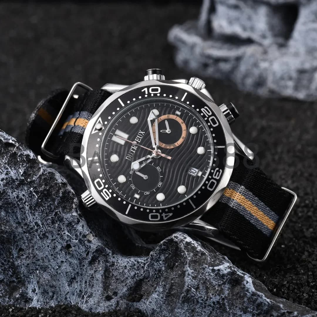 New Arrival Stylish Dual-eye Dial Design Quartz Wristwatch Luxury Watches for Men Steel/fabric Strap Fashion Design Hot Sale Male Clocks for Gift Wholesale Men Watch