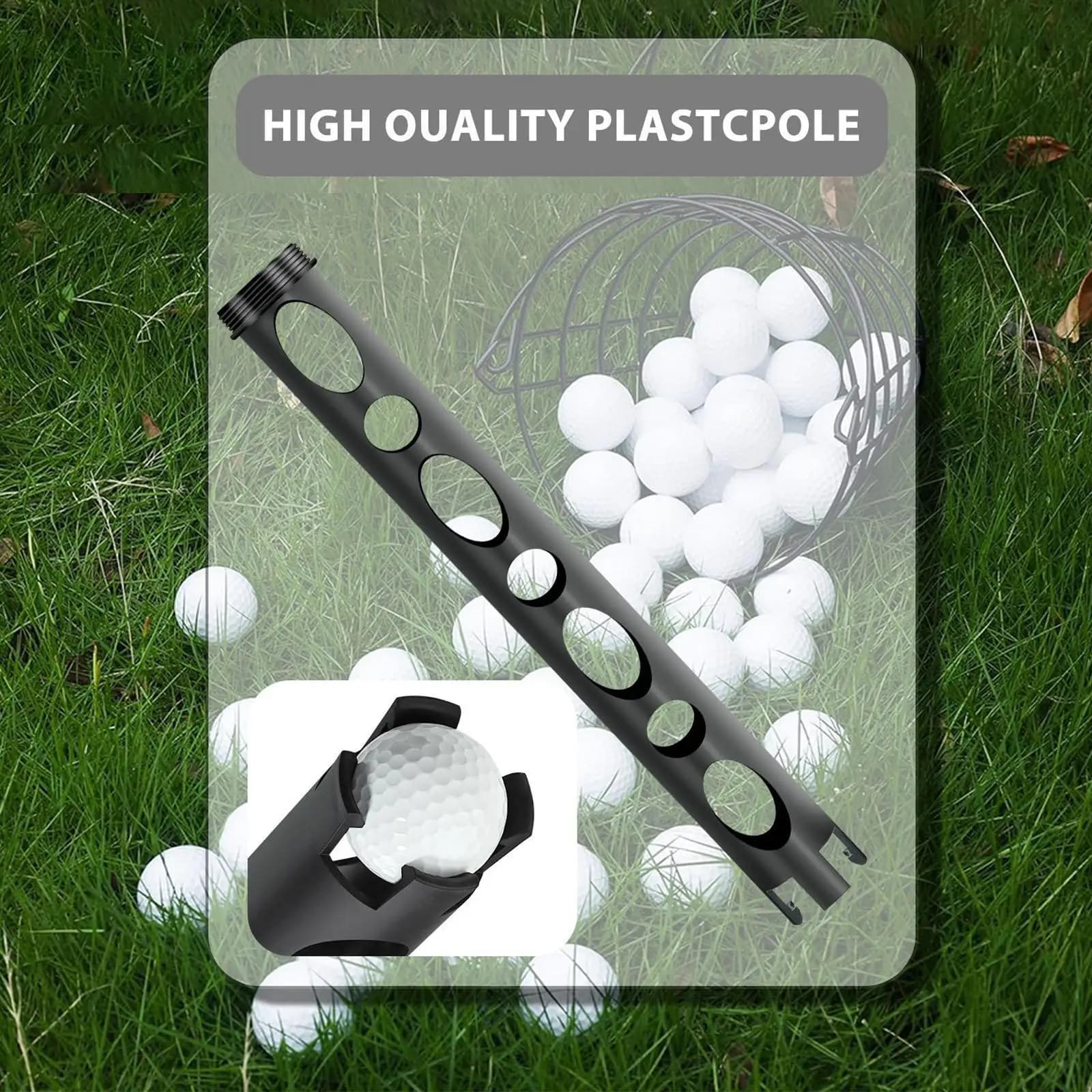 Raccoglitore di Palline da Golf Portatile di Alta Qualità, Collettore di Palline Nero in ABS per Accessori da Golf e Ausili per l'Allenamento all'Aperto