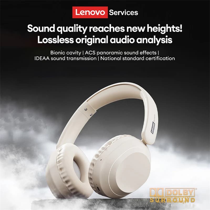 Lenovo LE601 Auricolari wireless montati sulla testa Cuffie per bassi profondi Auricolari sportivi da gioco Riduzione del rumore Lettore musicale in microfono HD