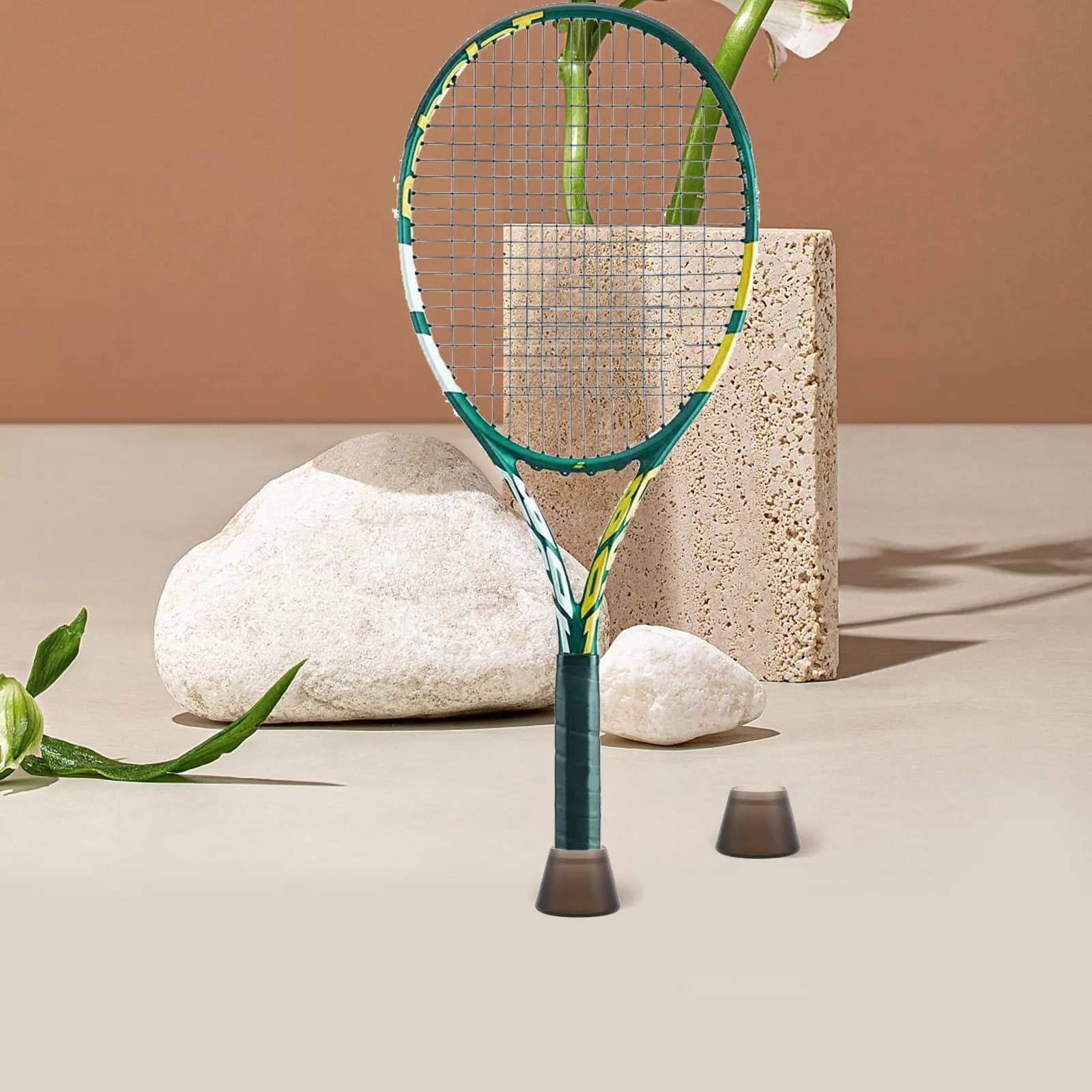 2 Pezzi Tappi Terminali per Racchette da Tennis, Ricambio Facile da Installare, Moderni ed Eleganti, Protezione per Racchette Sportive