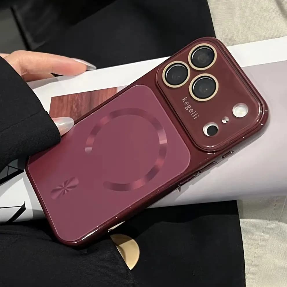 Luxury AG Frosted For Magsafe Magnetic Shockproof Case For iPhone 18 17 16 15 14 13 12 Pro Max Large Window Camera Protect Cover