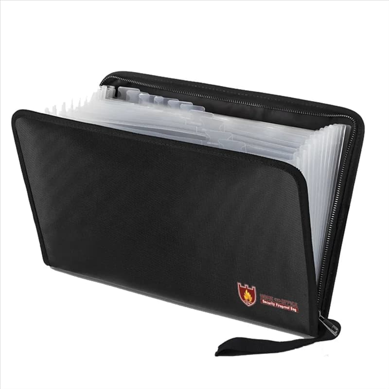Cartella di file espandibile ignifuga da 1 pezzo, importante supporto per organizer per documenti con etichette, (12 tasche)