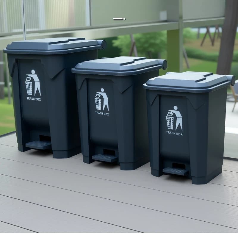 Large Step-On Garbage Can, Thickened Durable Wastebasket, Stain-Resistant Easy-Clean Outdoor Commercial Trash for Home Office