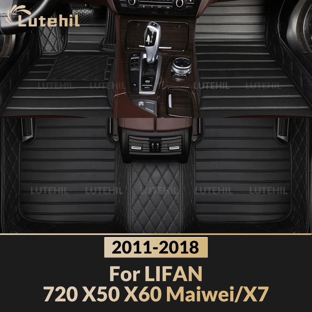 Tappetini per Auto per Lifan 720 X50 X60 Maiwei/X7 2011-2018, Copertura in Moquette per Tutte le Stagioni, Protezione Interna, Accessori