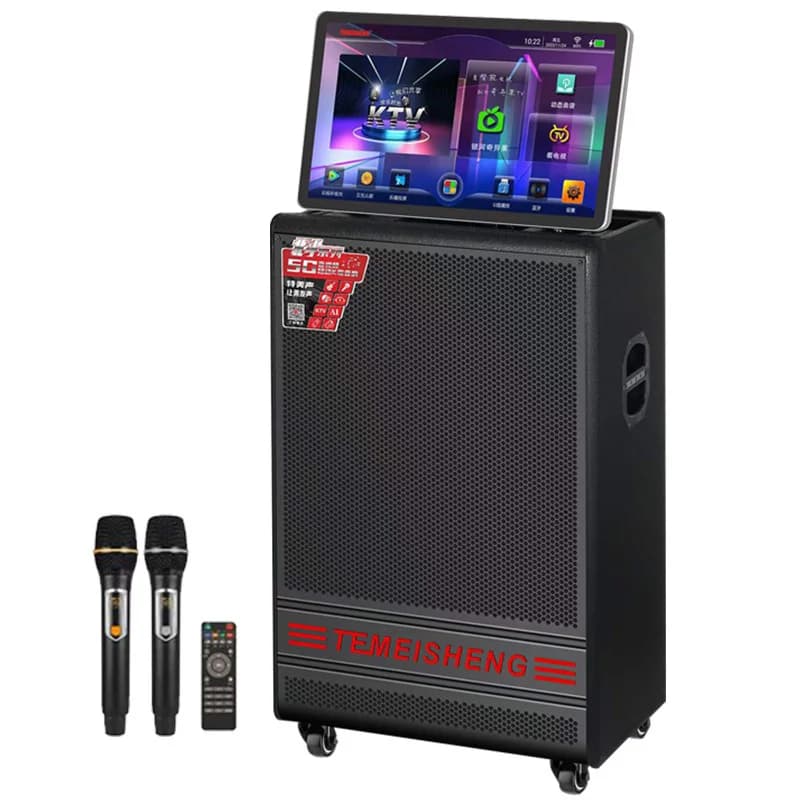 QX3-19 Altoparlante per carrello video Altoparlante per karaoke portatile da 23 pollici con touch screen Nuovo lettore Karaoke colorato per macchina da canto Ktv