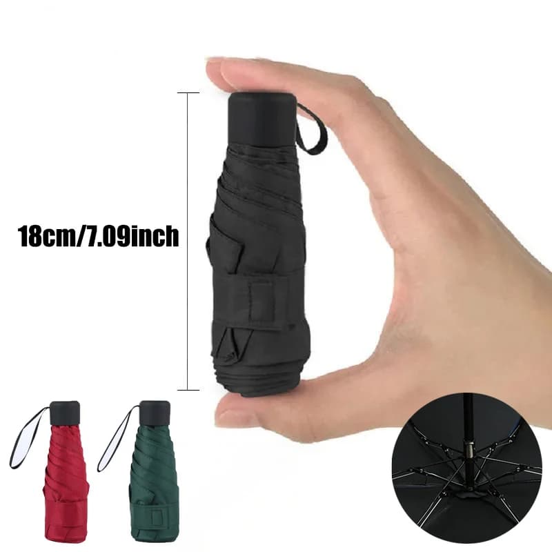 Mini ultraleggero tasca da donna piccolo antivento pieghevole ombrello da viaggio compatto da pioggia ombrello da uomo protezione solare ombrello da esterno