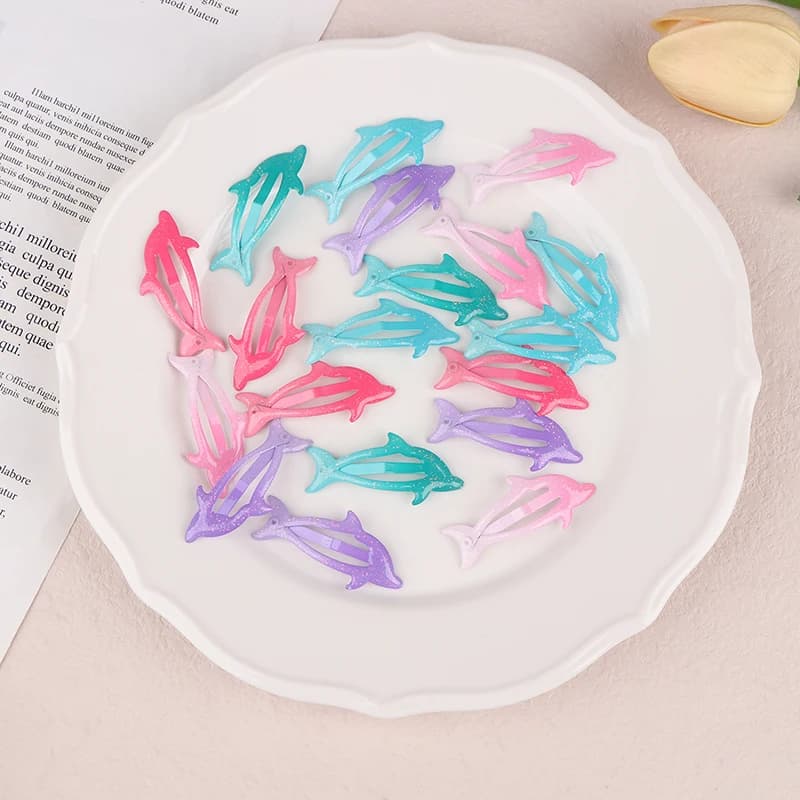 5 fermagli per capelli con delfini colorati e glitterati, fermagli laterali per capelli, per ragazze, donne, bambini, regali per feste, accessori per capelli, copricapo