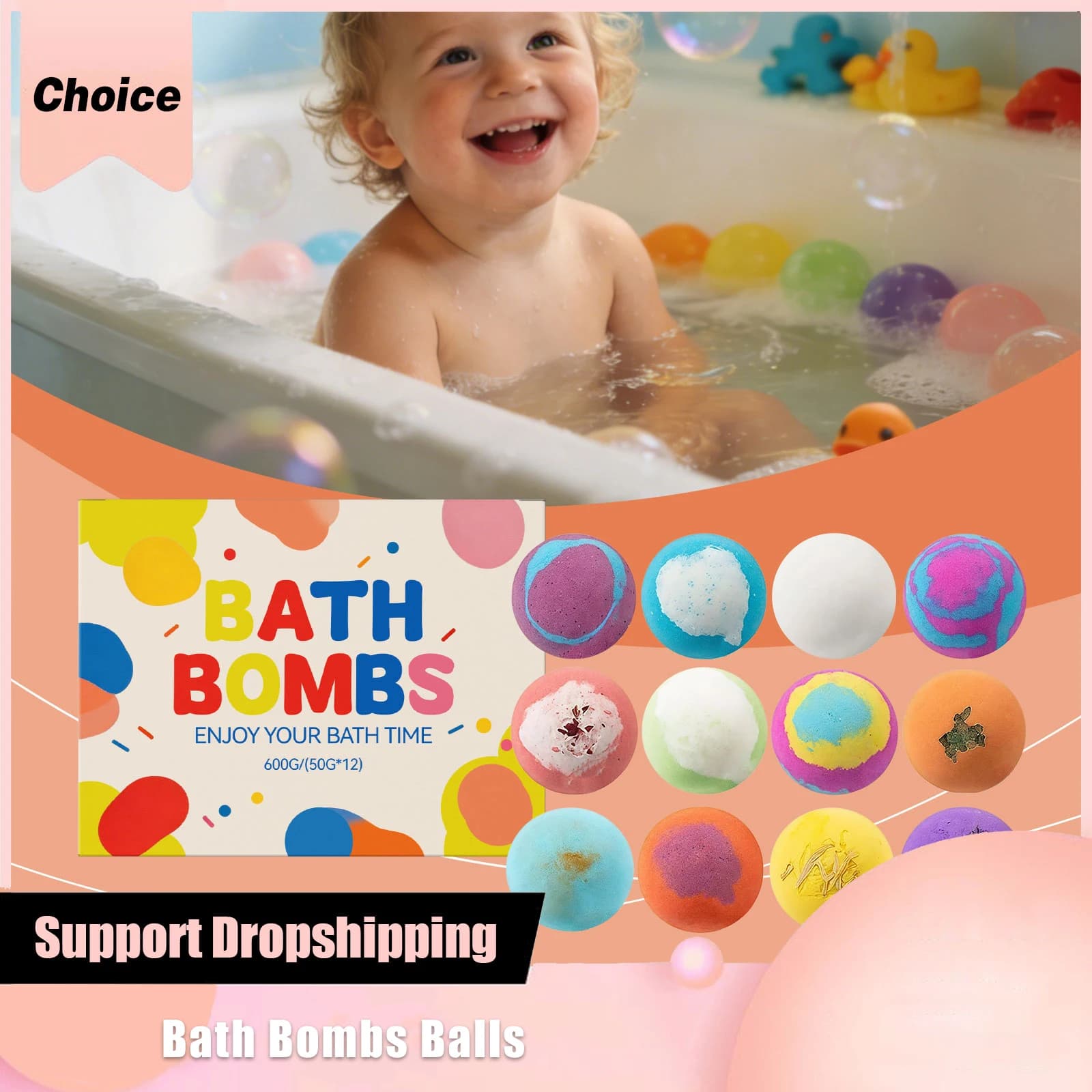 Bombe da Bagno Effervescenti Colorate, Idratanti, Multi-effetto, Puliscono Delicatamente, Ammorbidiscono la Pelle, Formula Delicata e Delicata sulla Pelle