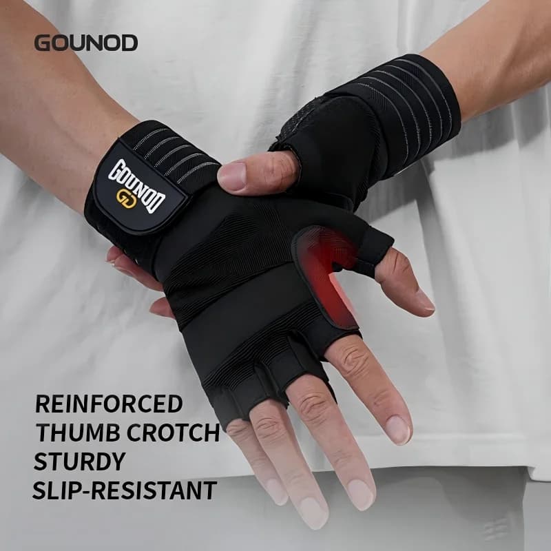 1 pair of boxing gloves Fitness gloves: robust design and anti-slip, suitable for fitness, sports and bodybuilding, sports gloves