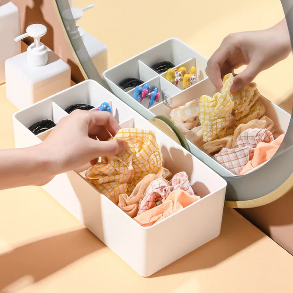 Organizer from Multi-Spart Desk, Robusto Elastic Container for Hair, Clips, Jewelry, Cables, Charger and Various Objects