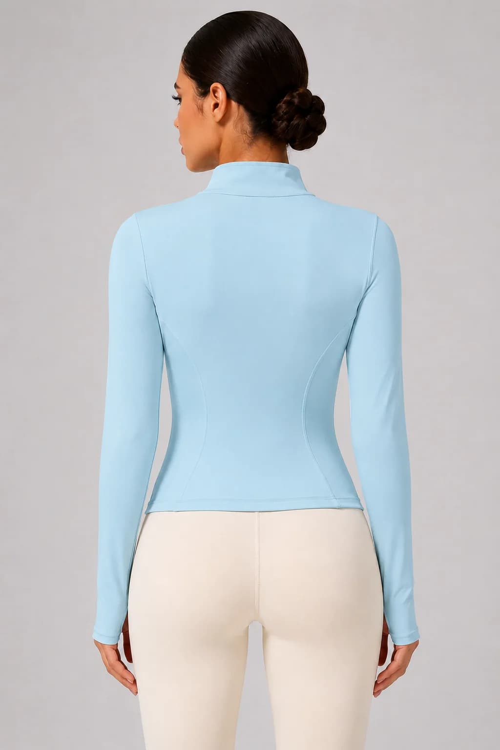 Women's Long Sleeved Fitness Clothing Internet celebrities slimming collar raised jacket sporty workout clothing racing