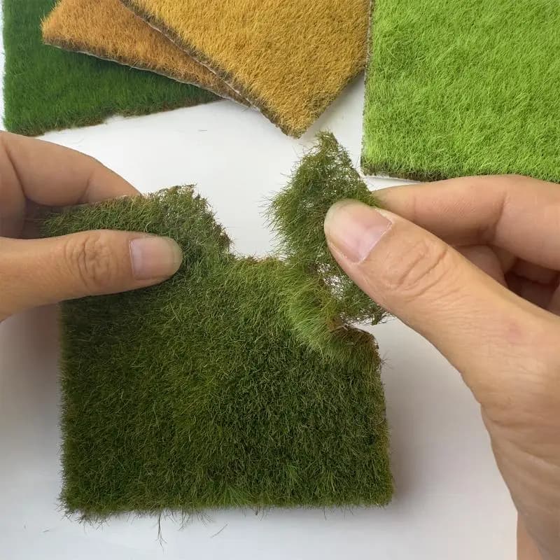 Mini Ciuffi d'Erba Artificiale da 1,2 cm, Modello di Prato Sintetico per Diorami Fai-da-Te, Scenari Ferroviari e Giardini 1 B