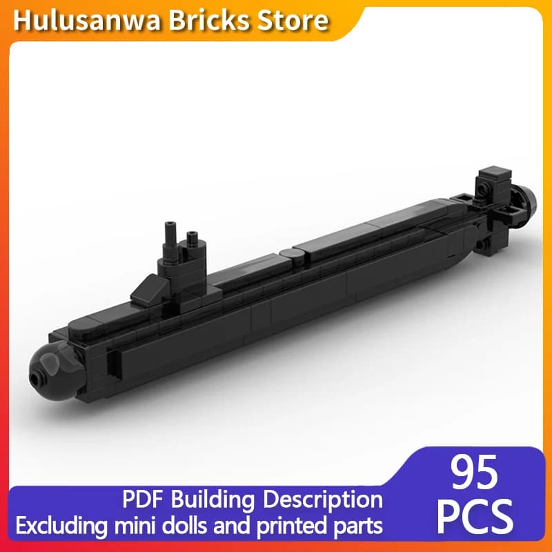 Seawolf-Class Nuclear Powered Submarine Model MOC Building Bricks War Equipment Modular Technology Gifts Holiday Children Toys