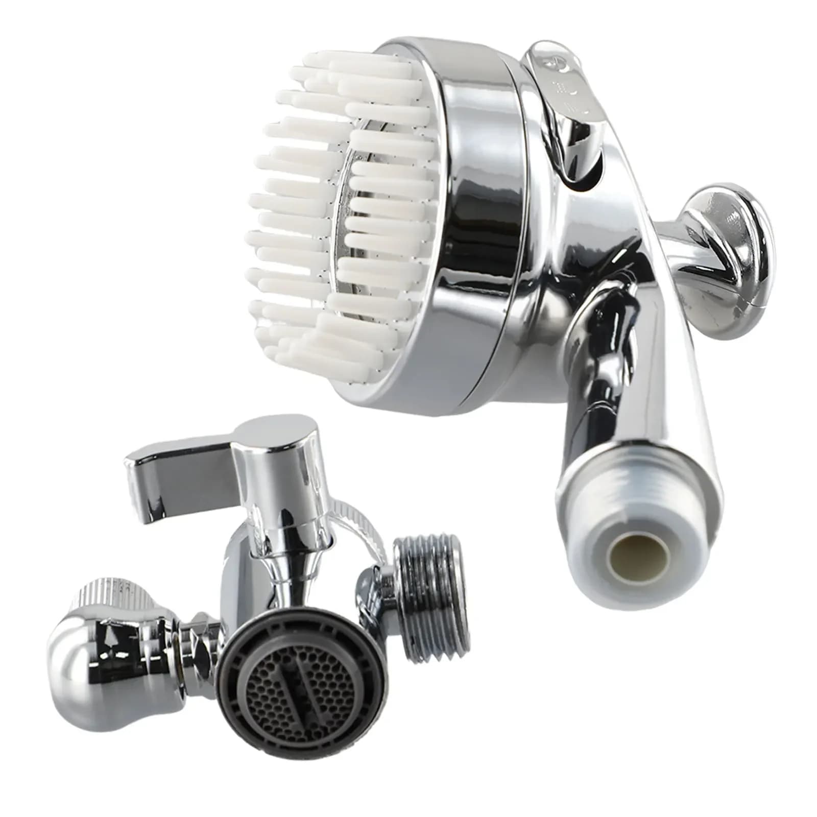 Rubinetto Doccia Esterno con Spazzole Morbide, Tubo Flessibile a Spirale e Design Rimovibile per Facile Installazione