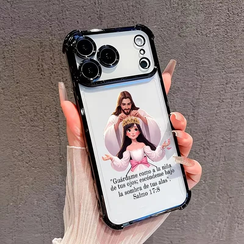 God Given Crown Blessing Pattern Safety Airbag Phone Case For IPhone17 16 15 14 13 12 11 Pro Max Plus Air 17e 16e Cover