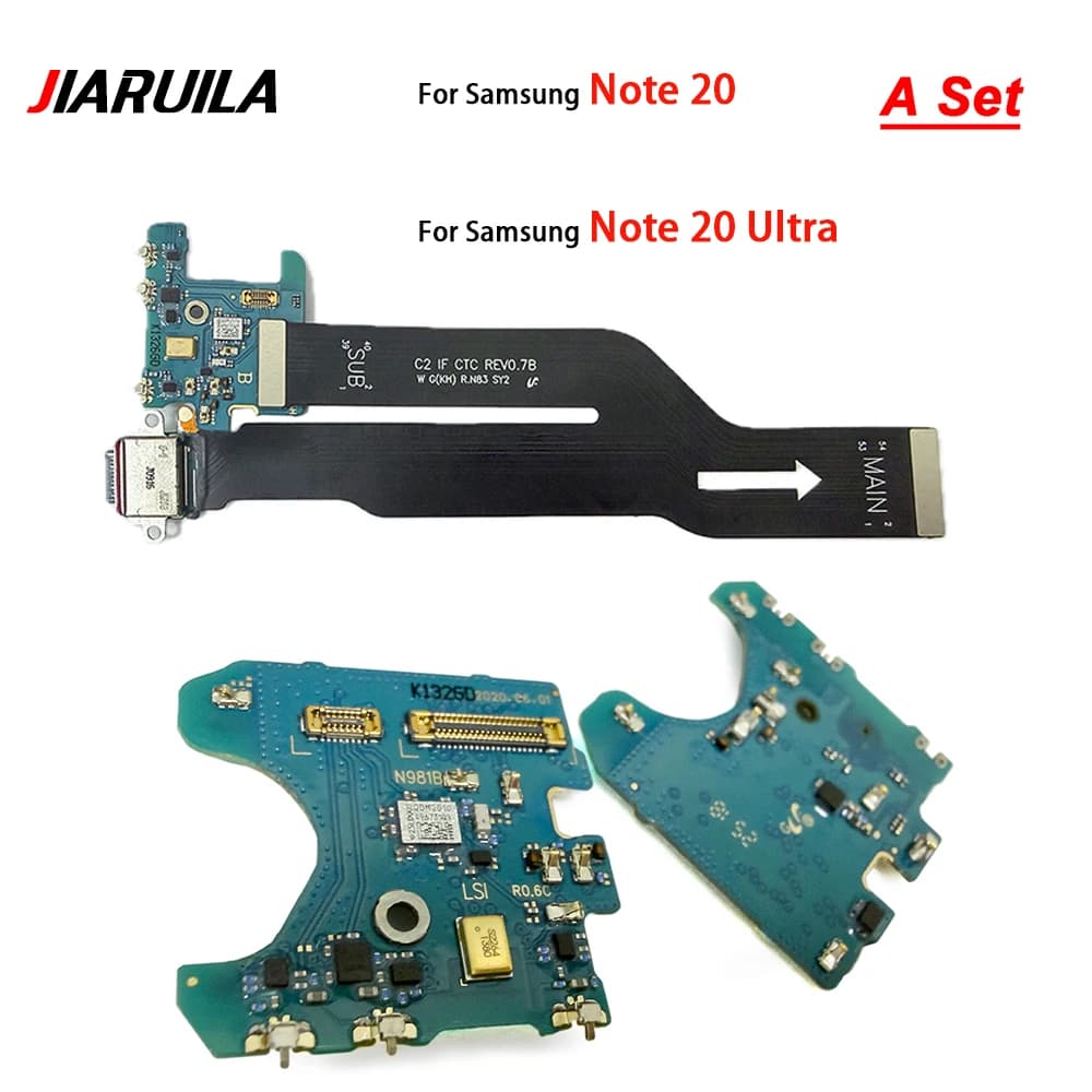 1pcs Microphone Mic Board USB Charging Port Flex Cable Connector For Samsung Note 20 Ultra N986U N981U N986B N981B Note 20