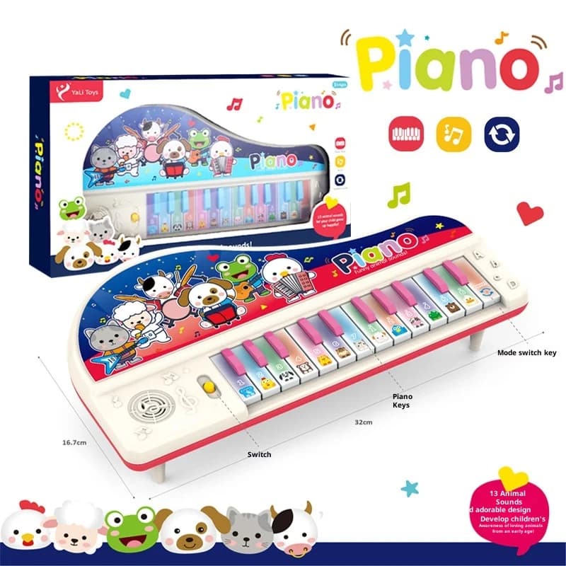 Giocattoli YaLi, Pianoforte Elettronico Multifunzionale con Suoni di Animali, Macchina per Racconti, Gioco di Ruolo Genitore-Figlio per Bambini e Bambine