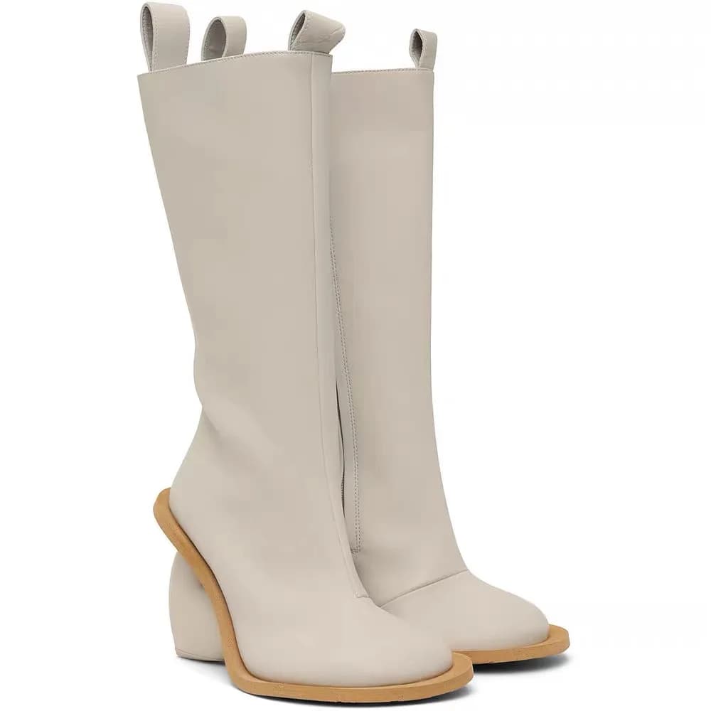 Women's Boots with Round Head Hinge With High Heel Shaped Fashionable Heart, European and American style streetwear and night shoes with date