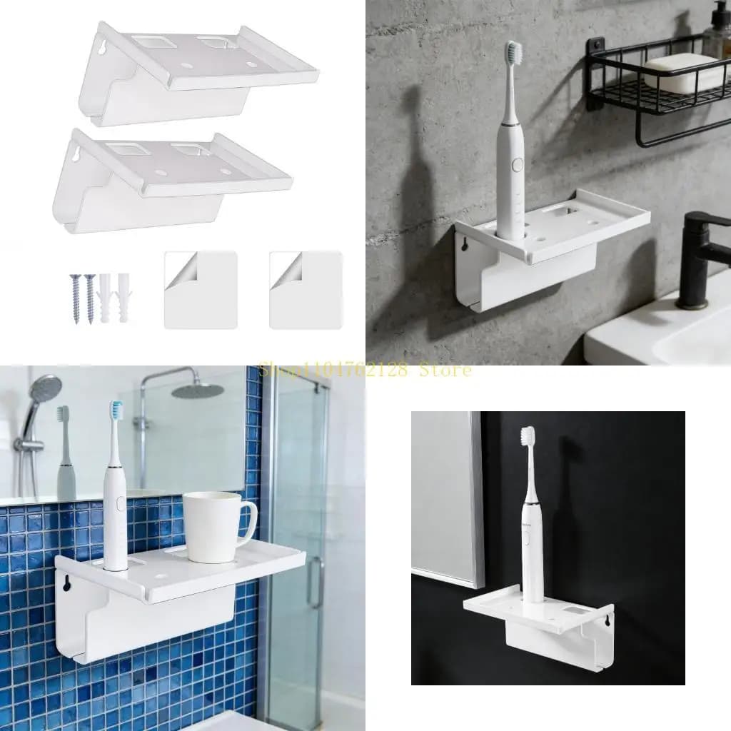 Portaspazzolino elettrico in acrilico Supporto per spazzolino da parete per decorazione moderna del bagno organizzato per