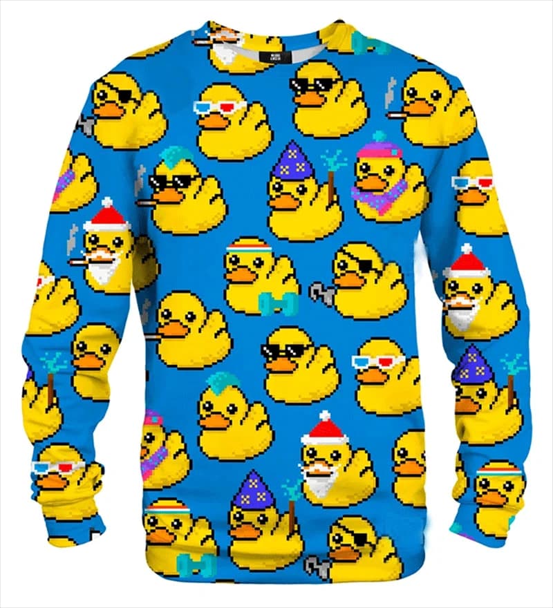 Kawaii New 3D Cute Yellow Duck Print felpe con cappuccio in gomma grafica girocollo bambini divertenti Streetwear top abbigliamento uomo