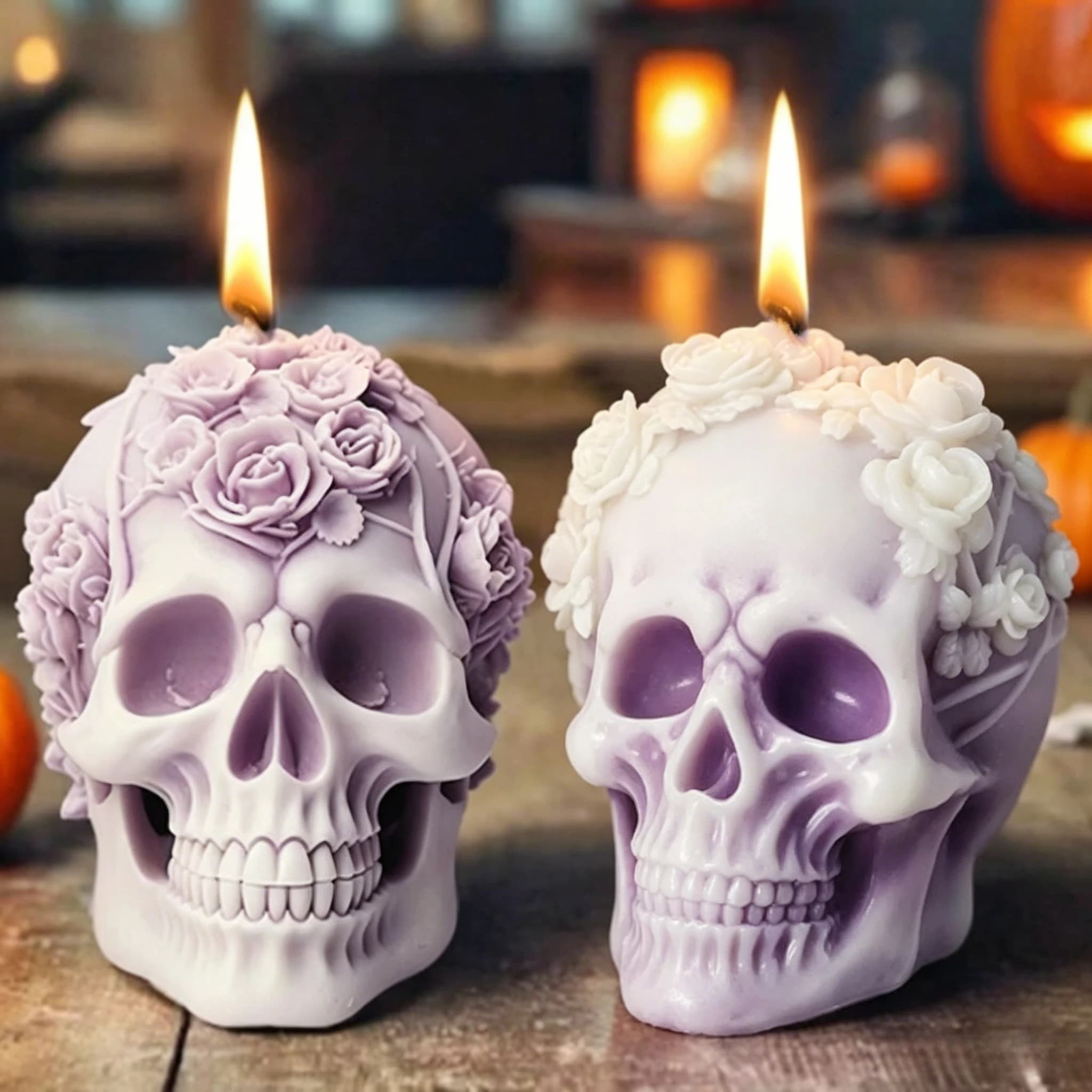 Silicone Mold 2026 Halloween Skull 3D Rose Flower Candle Plaster Resin Cement DIY Soap Making Craft Tool