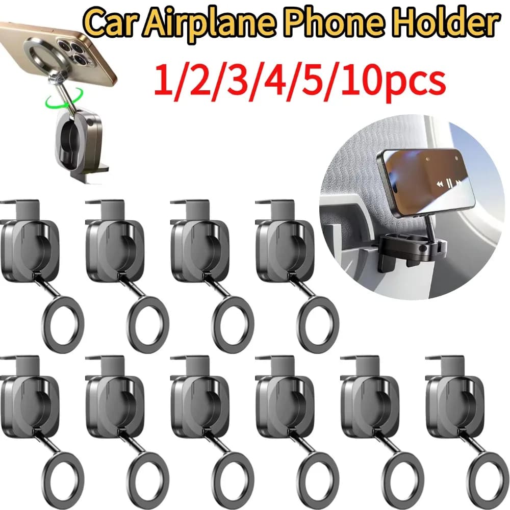 Elementi essenziali da viaggio per supporto per telefono pieghevole per aereo con supporto per auto MagSafe Volo aereo 360 ° Supporto per cellulare per aereo per auto