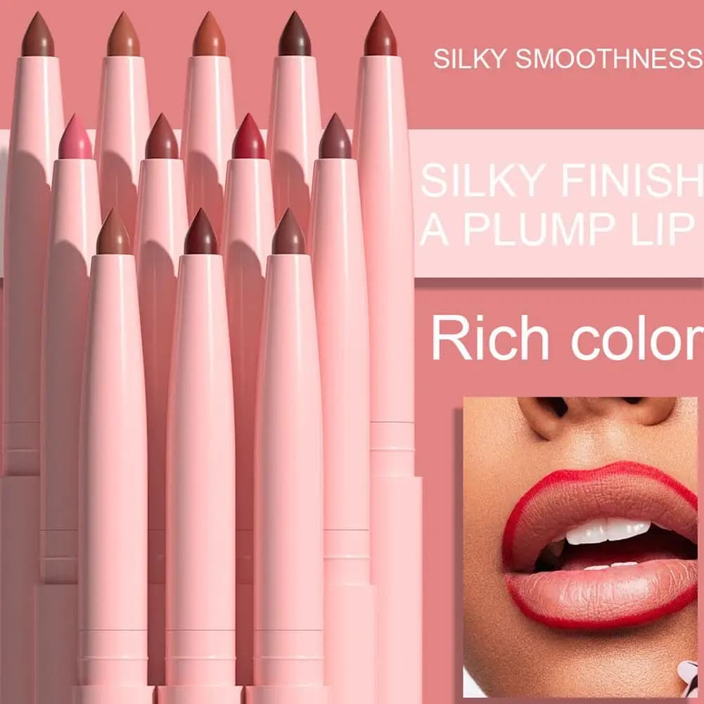 6Pcs Lipstick Lip Liner Pencil Kit Waterproof Nude Brown Non-sticky Natural Makeup Perfect Gifts Smooth Rose Red Lasting 2026