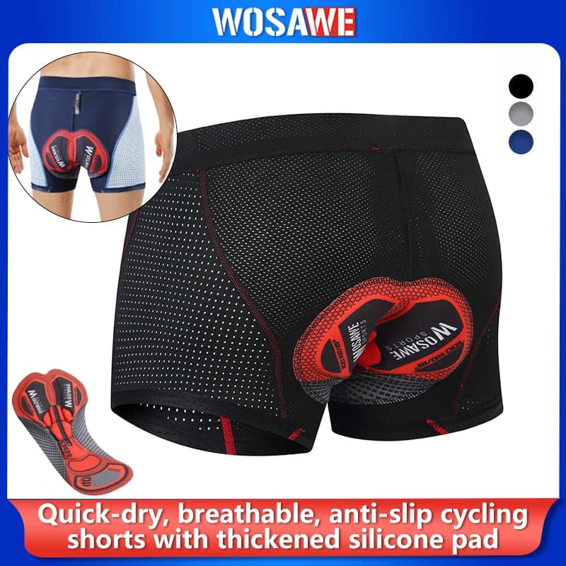 WOSAWE Pantaloncini da Ciclismo Uomo Migliorati, Sottopantaloni Imbottiti Antiurto Professionali per Bici da Corsa e MTB