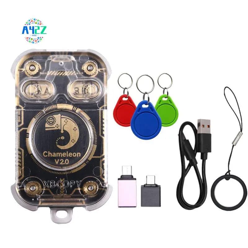 A42Z-Chameleon V2.0 RFID Smart Chip Reader Emulatore NFC Duplicatore 125K 13.56Mhz Card Decode Chameleon Ultra + 3XUID Portachiavi