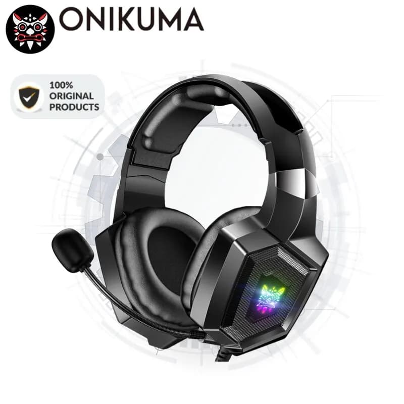 ONIKUMA Wired stereo gaming headphones with microphone LED headphone lights Esports gaming headphones