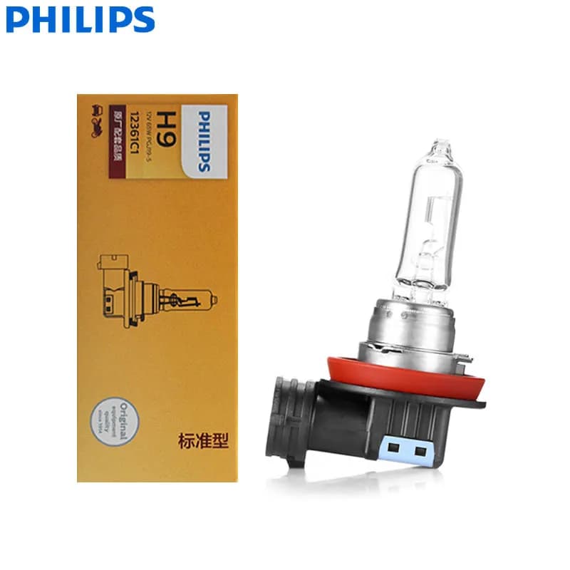 PHILIPS Original H9 12V 65W Standard Vision +30% More Bright Light Car Fog Lamp OEM Quality Auto Head Bulb PGJ19-5 12361C1, 1/2X