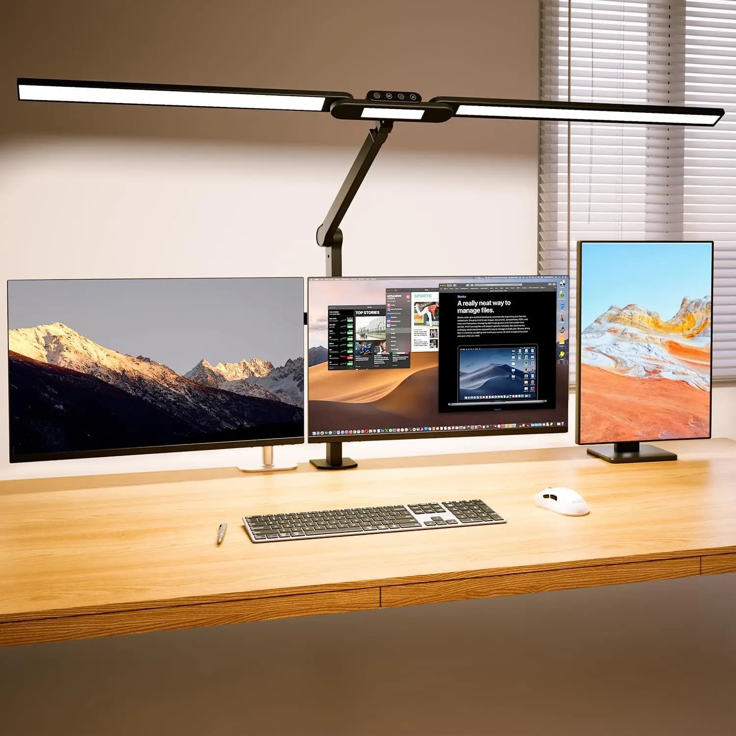 Lampada da Scrivania LED Ultra Luminosa 24W con Morsetto, 3000 Lumen con Dimmerazione Automatica, Controllo Touch Continuo, Braccio Orientabile per Casa, Ufficio, Disegno Tecnico