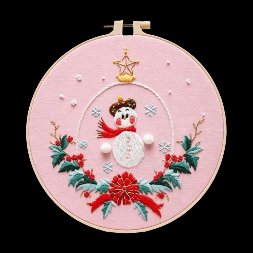 Handmade Christmas Embroidery Kit Santa Claus Reindeer DIY Embroidery Kit Home Decor Suitable Beginners Cross Stitch Set