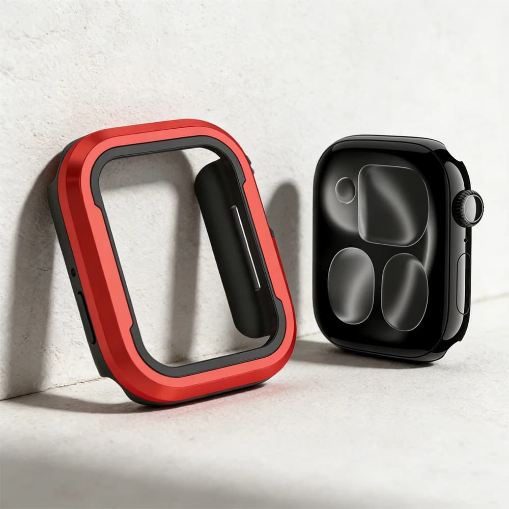 Cover per Apple Watch Case 11 10 9 8 7 SE Ultra 2 3 49mm 46mm 42mm 45 44 41 40 mm Telaio bicolore in alluminio+TPU Protezione iWatch