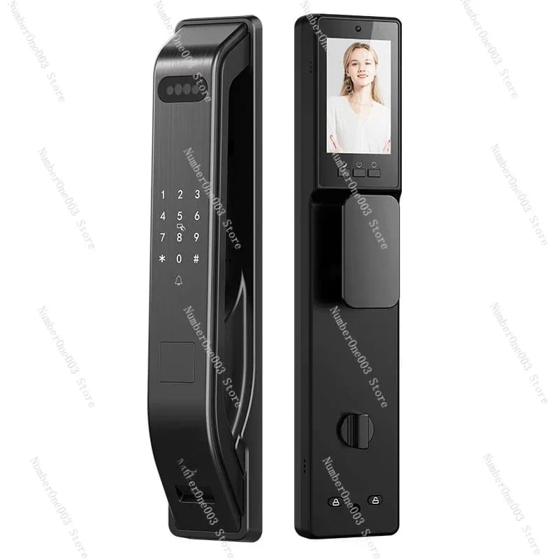 Riconoscimento facciale 3D vena di palma vena da dito blocco intelligente automatico grande schermo cat eye visivo interno ed esterno tre telecamere
